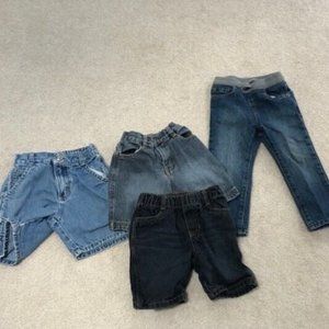 Size 2T Jean Lot Osh Kosh , Calvin Klien ,Okie Dokie 3 pair shorts one pr long